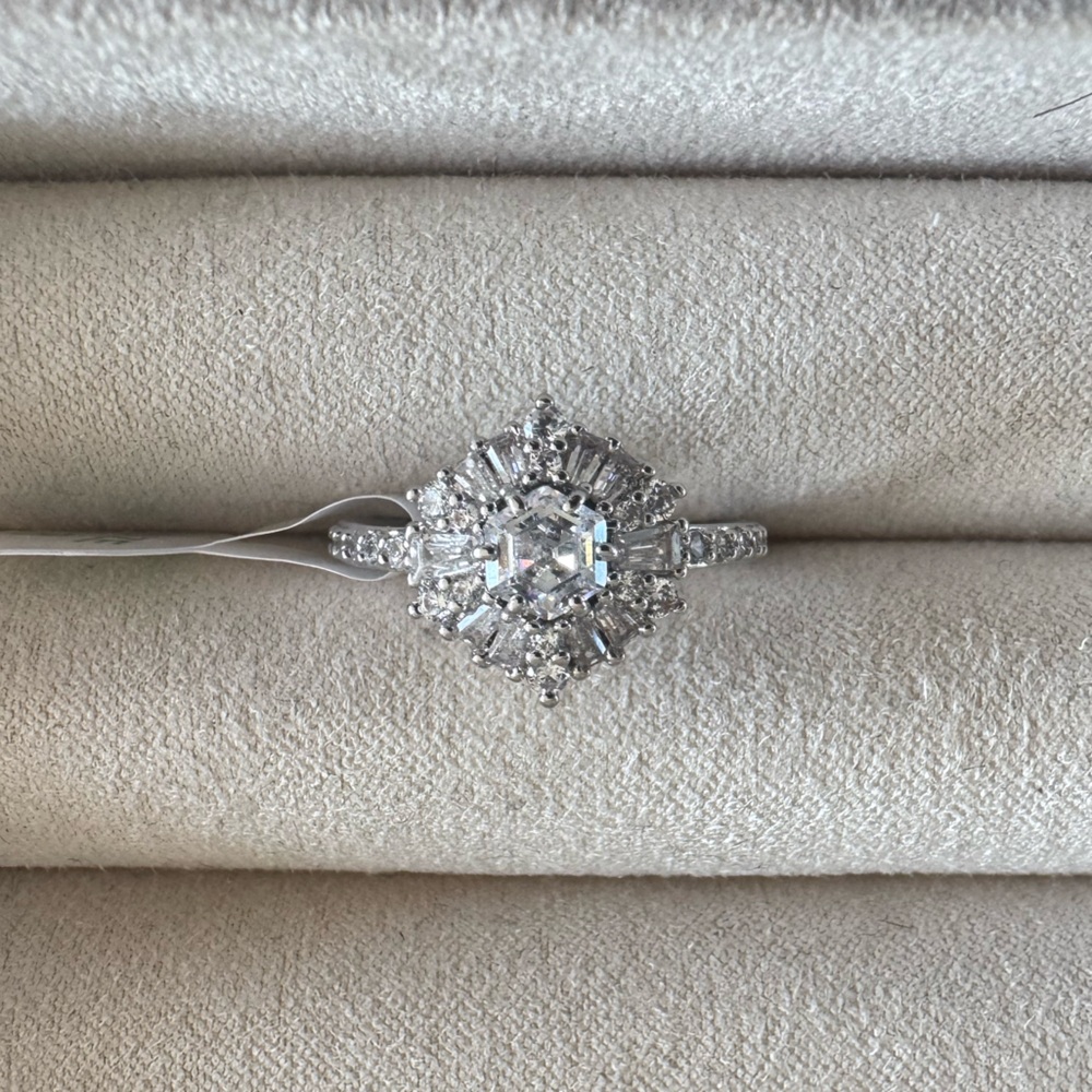 Radiant Silver Crystal Ring
